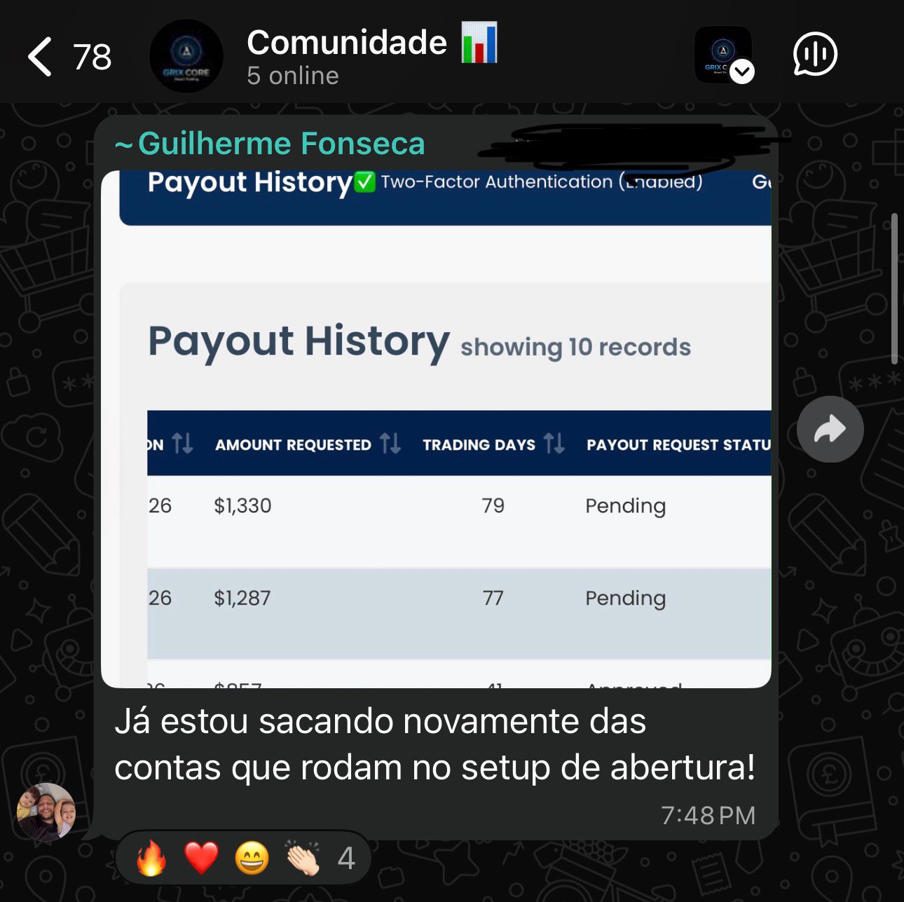 Depoimento da comunidade GrixCore